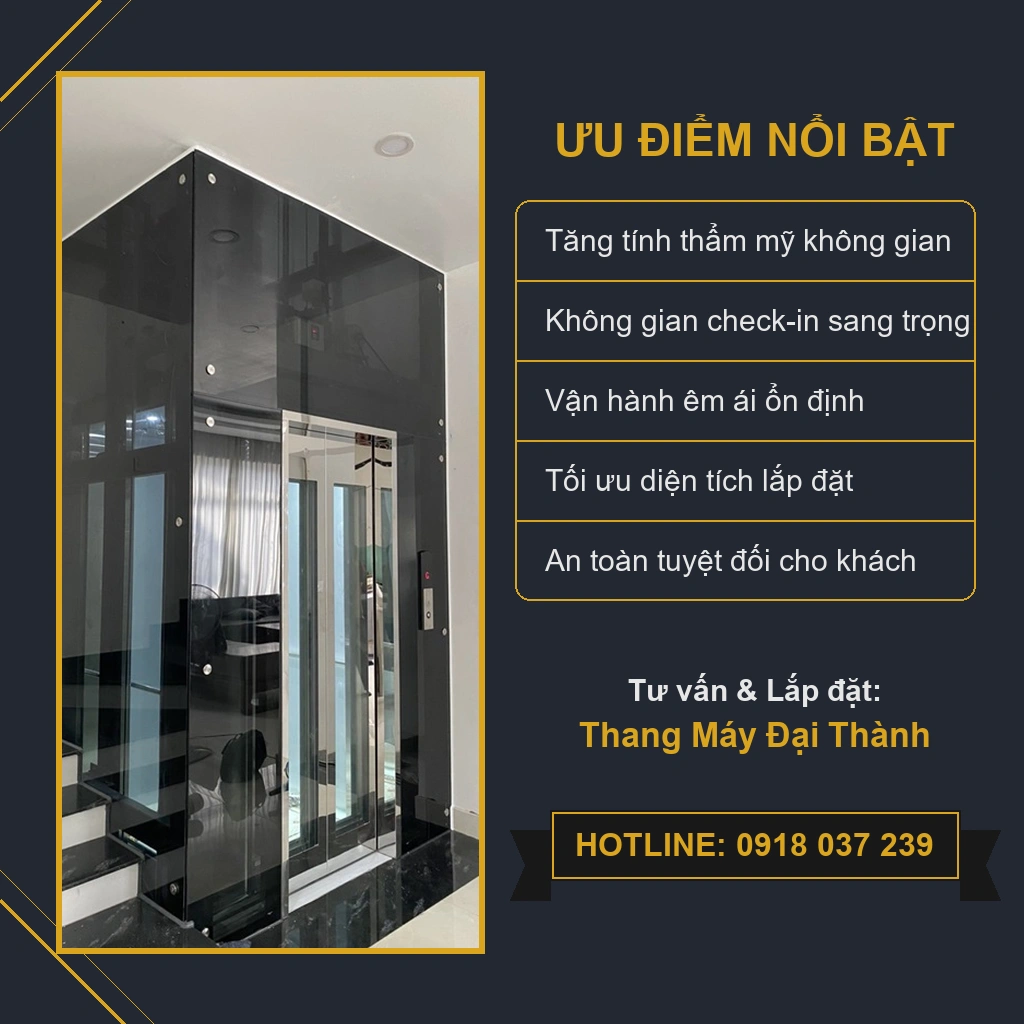 Thang máy gia đình homestay Đà Nẵng ưu điểm nổi bật